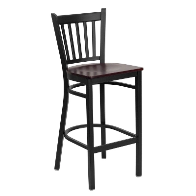 Emma And Oliver 2 Pack Vertical Back Metal Restaurant Barstool - Image 5