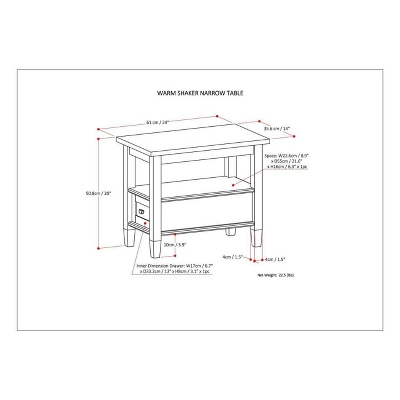 14" Norfolk Narrow Side Table - Wyndenhall - Image 8