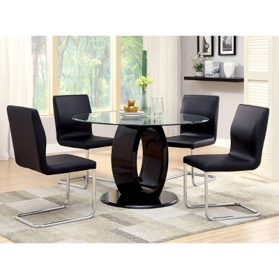 Spearelton Oval Pedestal Round Dining Table Black - HOMES: Inside + Out - Image 2