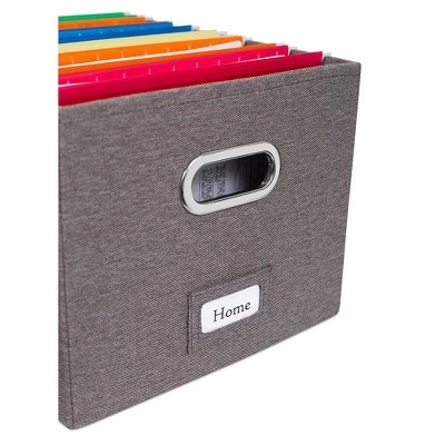 Internet's Best 4-Pack Collapsible File Storage Organizer With Lid - Grey - Image 7