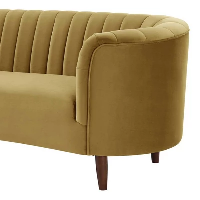71" Millephri Loveseat Olive Yellow Velvet - Acme Furniture - Image 6