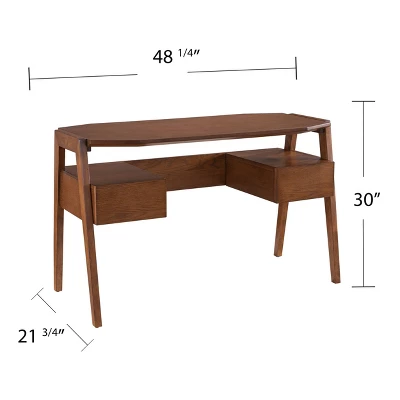 Crownfield Mid-Century Modern Writing Desk With Storage - Aiden Lane - Image 11