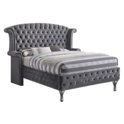 Rebekah Queen Bed Gray Fabric - Acme Furniture