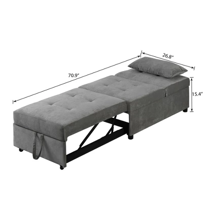 Pull Out Sleeper Sofa With Pillow - ModernLuxe - Image 3