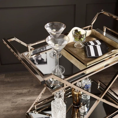 Rosanne Champagne Bar Cart Gold - Inspire Q - Image 5
