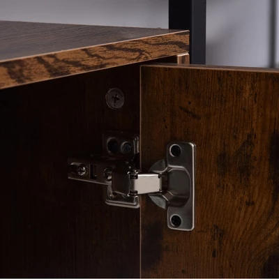 HOMCOM Shelves For Storage, Cabinet Bookcase With 3 Open Shelf, Tall Organizer Multifunctional Rack For Living Room - Image 5