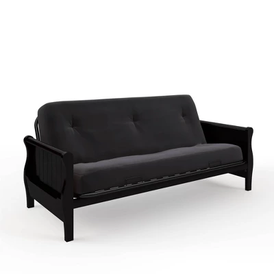 Full Chester Wood Arm Futon Frame With 8" Polyester Mattress - Room & Joy - Image 2