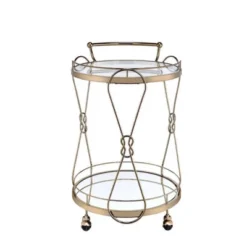 25" Zekera Serving Cart Champagne - Acme Furniture