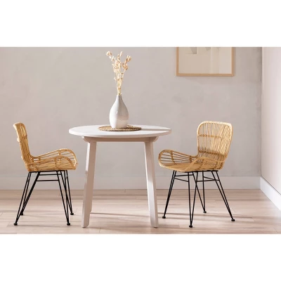 2pk Balka Rattan Dining Chair With Armrests Rattan/Black - South Shore - Image 2