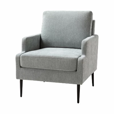 Leandes Mid-century Armchair With Tapered Metal Legs For Living Room And Bedroom | KARAT HOME - Image 11