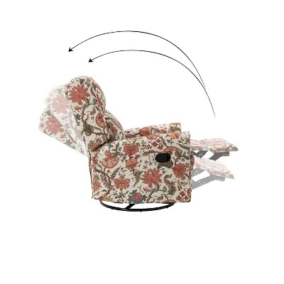 Set Of 2 Franciscus Manual Swivel Transitional Glider Recliner With Nailhead Trims And Swivel Base | KARAT HOME - Image 4