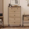 Bushwick Tall 5 Drawer Dresser Natural - Novogratz