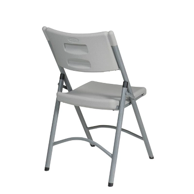Heavy Duty Resin Folding Chair Light Gray - OSP Home Furnishings - Image 2