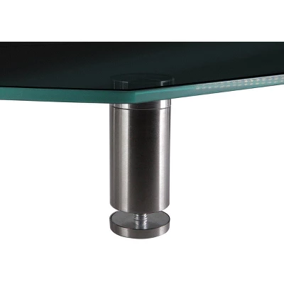 Monoprice Medium Multimedia Desktop Stand, Black Glass 25.6" X 11.0" - Stand & Riser, Desktop TV Stand, Dual Monitors W/ Height Adjustable Legs - Image 3