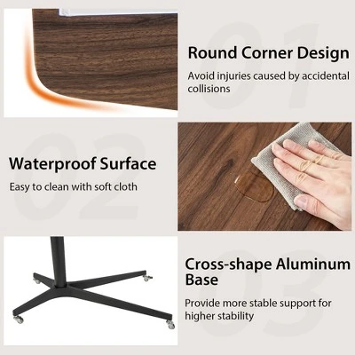 Costway Mobile Standing Desk Pneumatic Adjustable Overbed Table Rolling Laptop Cart - Image 8