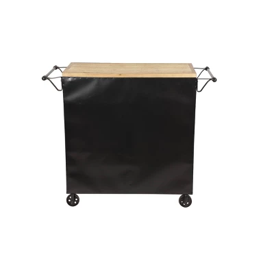 Industrial Rolling Cart Black - Olivia & May - Image 4