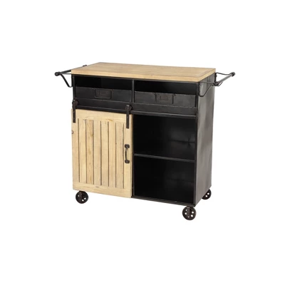 Industrial Rolling Cart Black - Olivia & May - Image 16