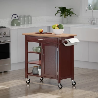 Marissa Kitchen Cart Walnut - Winsome - Image 11