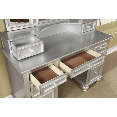 3pc Branson 9 Drawer Transitional Vanity Table Set - HOMES: Inside + Out - Image 3