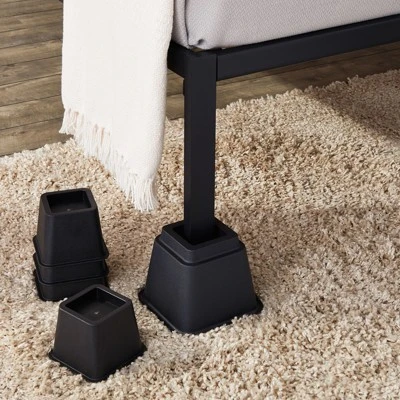 Juvale Set Of 8 Bed Risers For Platform Bed Frames, Heavy Duty Furniture Lifter Set, 3, 5, And 8-Inch Adjustable Heights, Supports Up To 1,100 Pounds