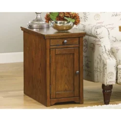 Laflorn Chairside End Side Table With USB Ports And Outlets Brown - Signature Design By Ashley