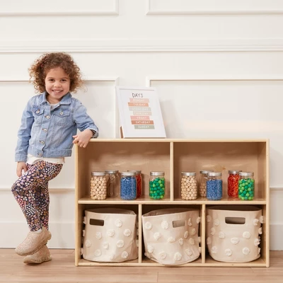 ECR4Kids Birch Streamline 5-Compartment Storage Cabinet, Wood Toy Storage Shelves For Kids - Image 6