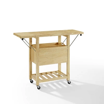 Bristol Double Drop Leaf Kitchen Cart Natural - Crosley - Image 4