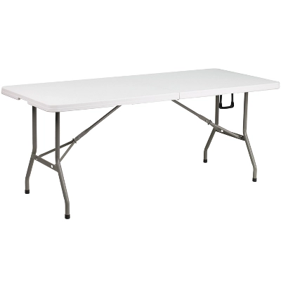 Emma And Oliver 6-Foot Bi-Fold Plastic Banquet And Event Folding Table With Handle - Image 10