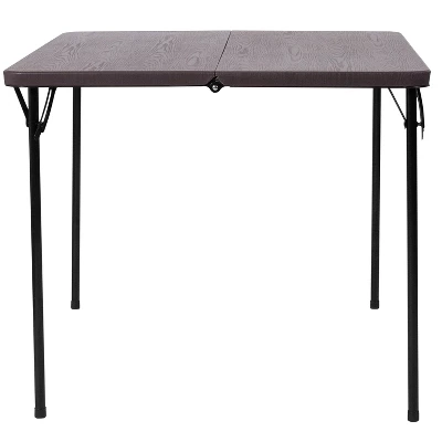 Flash Furniture 2.83-Foot Square Bi-Fold Plastic Folding Table With Carrying Handle - Image 8