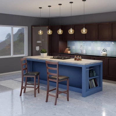 2pc Simone Counter Height Barstool Set Black/Walnut - Winsome - Image 6