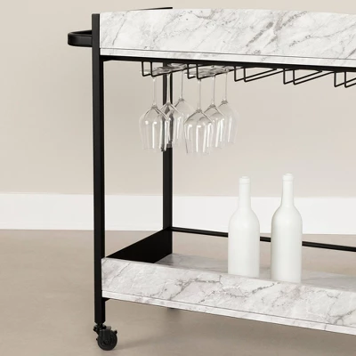 City Life Bar Cart With Wine Glass Rack - South Shore - Image 4