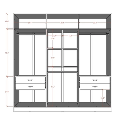 Eldridge Freestanding Wardrobe Maple Cream - Manhattan Comfort - Image 2