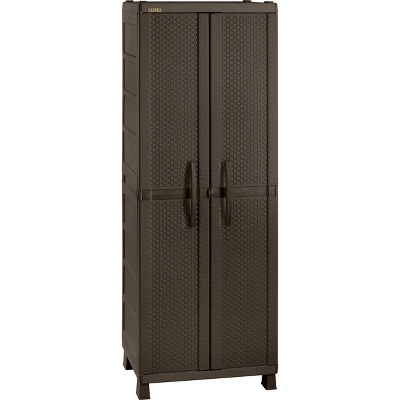 Resin Rattan Wardrobe Cabinet Brown - Inval