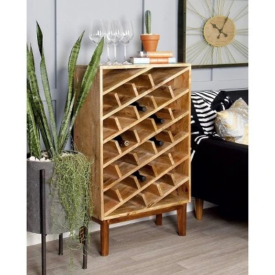 Modern Wood Wine Rack Brown - Olivia & May - Image 2