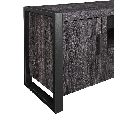 Modern Urban Industrial TV Stand For TVs Up To 65" Charcoal - Saracina Home - Image 3