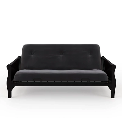 Full Chester Wood Arm Futon Frame With 8" Polyester Mattress - Room & Joy - Image 14