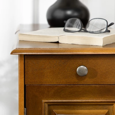 HOMCOM Side Table With Flip Top, Slim End Table With Storage Drawer And Cabinet For Living Room, Set Of 2, Espresso - Image 4