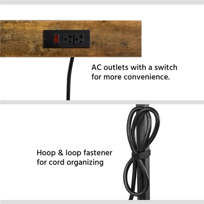 Yaheetech 67.5" H Baker’s Rack With Power Outlet For Kitchen Storage, Rustic Brown - Image 6