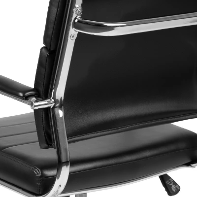 Emma And Oliver Mid-Back LeatherSoft Contemporary Panel Executive Swivel Office Chair - Image 7