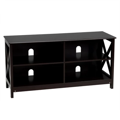 Costway TV Stand Entertainment Media Center For TV's Up To 55'' W/ Storage Shelves Brown/Gray/White - Image 5