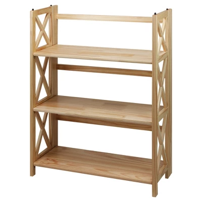 38" 3-Shelf Folding Bookcase - Flora Home