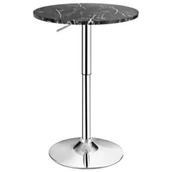 Costway 6PCS Round Bistro Bar Table Height Adjustable 360-degree Swivel WhiteBlack