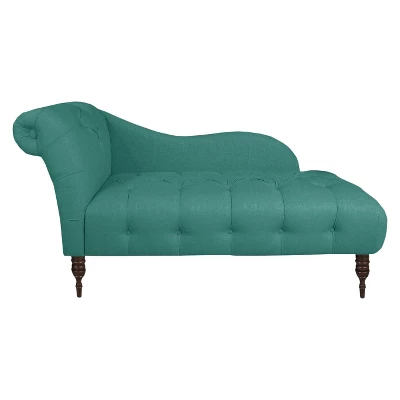 Eden Diamond Tufted Chaise In Linen - Skyline Furniture - Image 4
