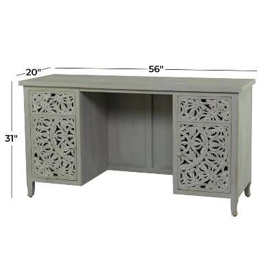 31" X 56" Traditional Wood Desk - Olivia & May - Image 7
