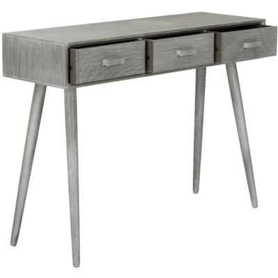 Albus 3 Drawer Console Table- Slate Grey - Safavieh - Image 2