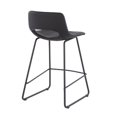 Set Of 2 Robbi Steel/Faux Leather Counter Height Barstools - LumiSource - Image 3