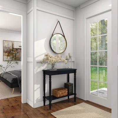 Traditional Wood Console Table Black - Olivia & May - Image 12