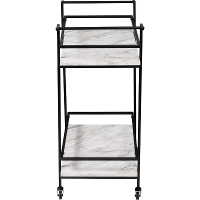 Honey-Can-Do 2 Tier Bar Cart Faux Marble - Image 7