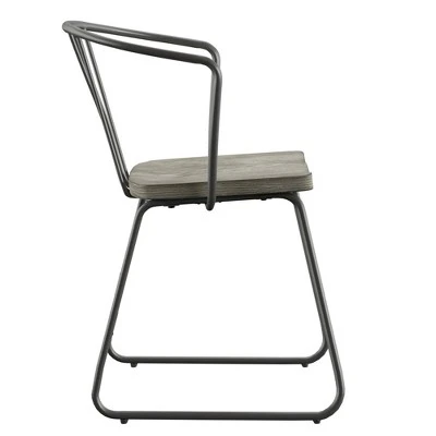 Set Of 2 Nowell Iron Dining Chairs Gray - Inspire Q - Image 2