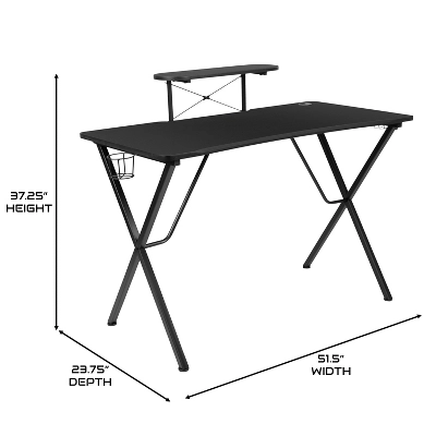 BlackArc Tango Gaming Desk & Chair Set - Reclining Gaming Chair With Slide-Out Footrest & Gaming Desk With Cupholder/Headphone Hook - Image 7